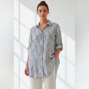 Rosemarine women's linen blend shirt dress tunic size L